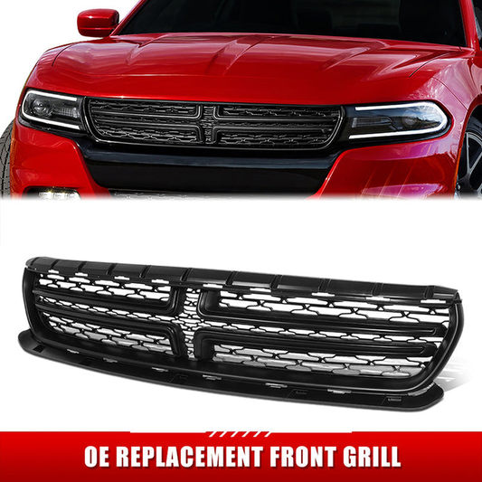 PARRILLA GRILLE - DG CHARGR 15-17/18-22/ GRILLE ASS'Y 15-22/ MAT-BLACK W/PRIMED MOULDING/ (W/O HOOD SCOOP)