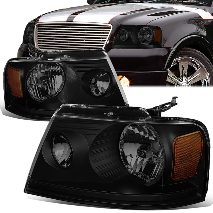 FAROS 04-08 FORD F-150 / 06-08 LINCOLN MARK LT - OE STYLE - H13 HIGH/LOW BEAM / 194 SIDE MARKER / 3157A TURN SIGNAL - BLACK HOUSING / SMOKED LENS / AMBER CORNER