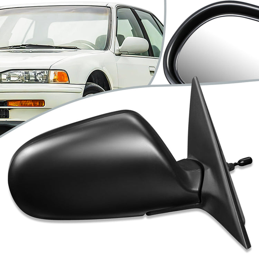 RETROVISOR MIRROR - OEM - 90-93 HONDA ACCORD 4-DR - FOLDING - TEXTURED - BLACK - RIGHT