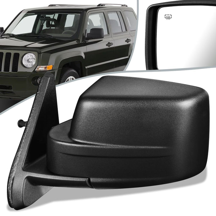 RETROVISOR MIRROR - OEM - 10-16 JEEP PATRIOT - POWERED - HEATED - TEXTURED - BLACK - LEFT