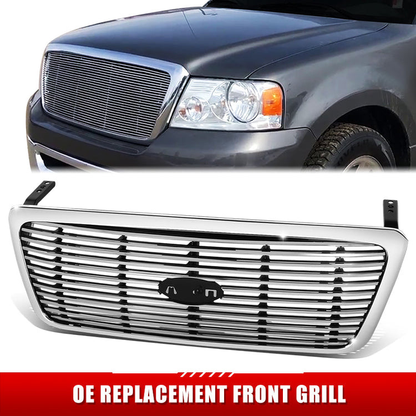 PARRILLA GRILLE - FD F150 P/U '04-'08/ GRILLE ASS'Y 07-08/ CHROME/BLACK W/CHROME FRAME/ (LARIAT/LIMITED )(BAR TYPE)//PARTS.NO,FO1200502//OEM NO,7L3Z8200BA
