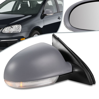 RETROVISOR MIRROR - OEM - 05-10 VOLKSWAGEN JETTA - POWERED - HEATED - W/ SIGNAL LIGHT - W/ PUDDLE LIGHT - FOLDING - RIGHT - GRAY