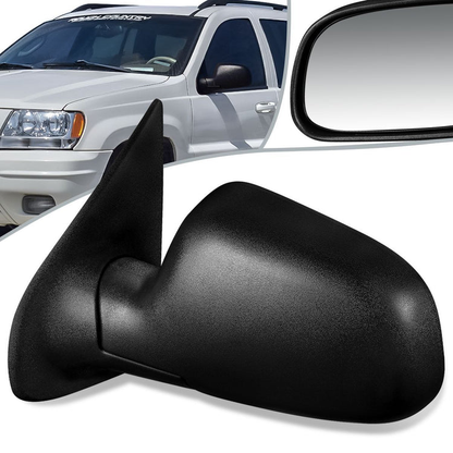 RETROVISOR MIRROR - 99-04 JEEP GRAND CHEROKEE - POWERED - HEATED - OEM - LEFT - TEXTURED/BLACK