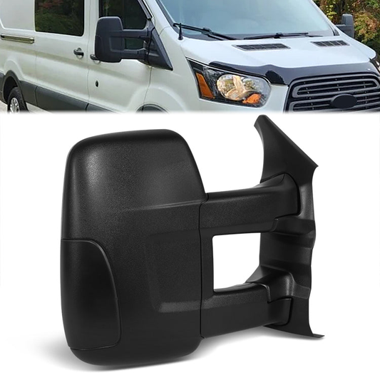 RETROVISOR MIRROR - OE STYLE - FORD TRANSIT 150 15-19 - FORD TRANSIT 250 15-19 - FORD TRANSIT 350 15-19 - WITH POWER LONG ARM LOW ROOF - PASSENGER SIDE - PAINT TO MATCH - BLACK