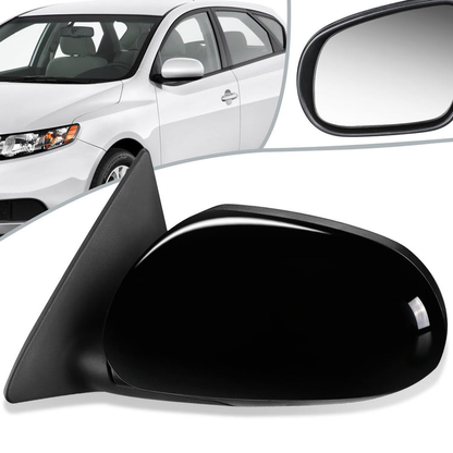 RETROVISOR MIRROR - OEM - 10-13 KIA FORTE - MANUAL - PAINTABLE - BLACK - LEFT