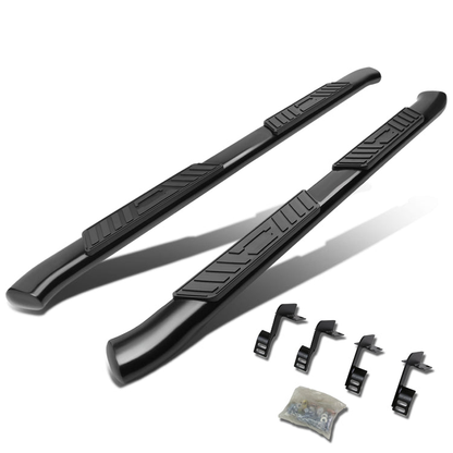 ESTRIBOS 5" - OVAL - 45 DEG - 99-16 FORD F-250, F-350 SUPER DUTY - SUPER CAB - BLACK