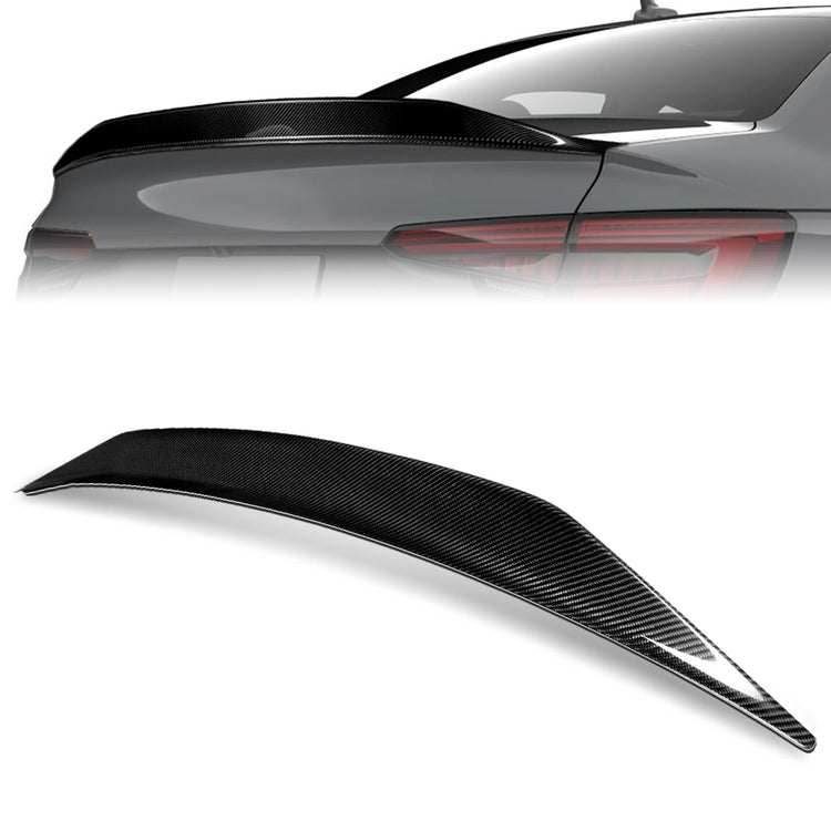 SPOILER CAR ROOF SPOILER - 17-21 AUDI A4 QUATTRO / 17-20 AUDI A4 - FITS SEDAN MODELS - CARBON FIBER BLACK