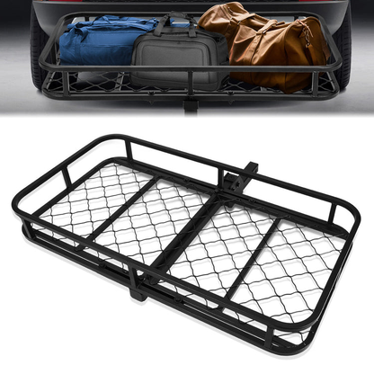 PORTAEQUIPAJE CARGO CARRIERS - UNIVERSAL - FITS VEHICLES WITH 2" TOW RECEIVER - OVERALL DIMENSIONS: 48" WIDE X 25.5" X 6" H - CARBON STEEL - POWDERCOATED BLACK