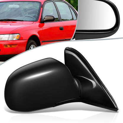 RETROVISOR MIRROR - OEM - 93-97 TOYOTA COROLLA - POWERED - FOLDING - BLACK MATERIAL - RIGHT