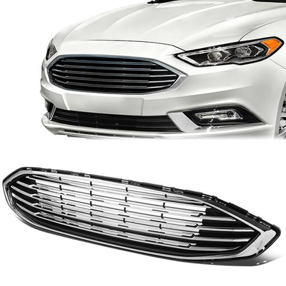 nan GRILLE - 17-18 FORD FUSION - OE STYLE - BLACK W/ CHROME TRIM