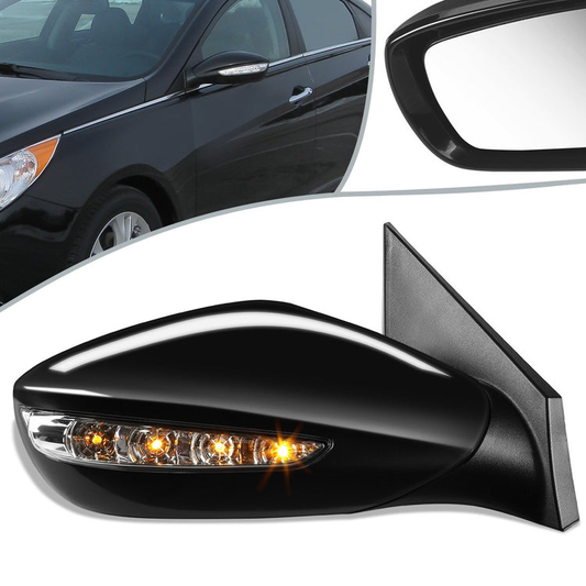 RETROVISOR MIRROR - OEM - 11-14 HYUNDAI SONATA - POWERED - HEATED - TEXTURED - BLACK - RIGHT