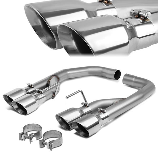 TUBERIA CATBACK AXELBACK - 18-20 FORD MUSTANG 5.0L - DUAL ROLLED TIP - STAINLESS STEEL