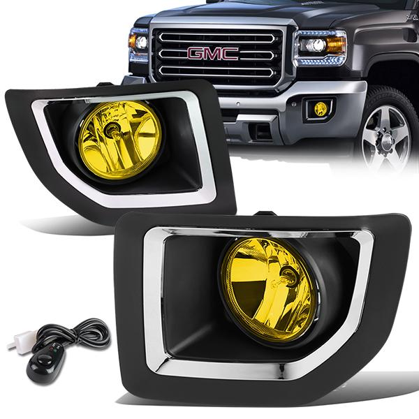 FAROS DE NIEBLA 15-16 GMC SIERRA 2500HD, 3500HD - WITH SWITCH, BEZEL - 5202 BULB - AMBER