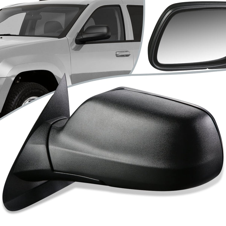 RETROVISOR MIRROR - 05-10 JEEP GRAND CHEROKEE - POWERED - HEATED - OEM - LEFT - TEXTURED/BLACK