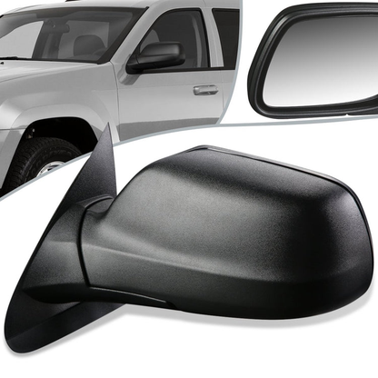 RETROVISOR MIRROR - 05-10 JEEP GRAND CHEROKEE - POWERED - HEATED - OEM - LEFT - TEXTURED/BLACK
