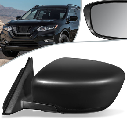 RETROVISOR MIRROR - OEM - 14-16 NISSAN ROGUE - POWERED - FOLDING - BLACK MATERIAL - LEFT