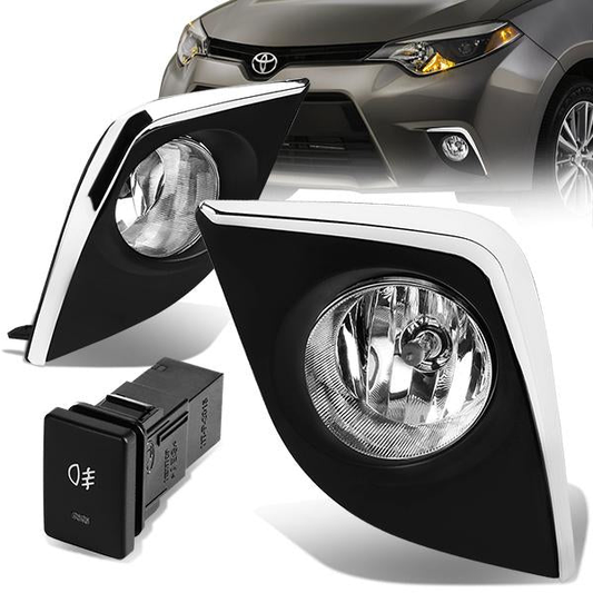 FAROS DE NIEBLA 14-16 TOYOTA COROLLA 4-DOOR - W/ SWITCH - H16 BULB - CLEAR