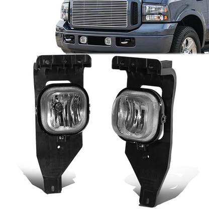 FAROS DE NIEBLA 05-07 FORD F-250, F-350, F-450, F-550 SUPER DUTY / 2005 EXCURSION - NO SWITCH - CHROME / CLEAR