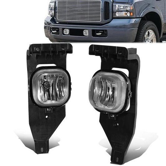FAROS DE NIEBLA 05-07 FORD F-250, F-350, F-450, F-550 SUPER DUTY / 2005 EXCURSION - NO SWITCH - CHROME / CLEAR