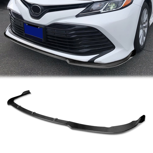 LIP FRONTAL 18-22 TOYOTA CAMRY - FITS SE, XSE MODELS ONLY - REQUIRES DRILLING BUMPER FOR INSTALLATION - 3PC - REAL CARBON FIBER