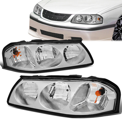FAROS 00-05 CHEVY IMPALA 4-DOOR - CHROME HOUSING / CLEAR CORNER - 9006 LOW BEAM / 9005 HIGH BEAM