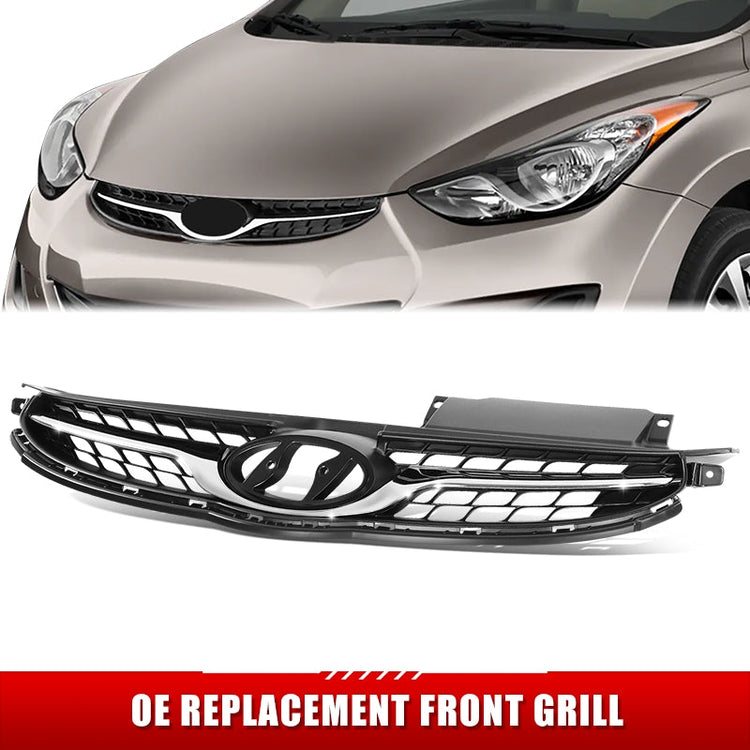 PARRILLA GRILLE - HY ELNTR 11-13/14-16/ GRILLE ASS'Y 11-13/ MAT-GRAY W/CHROME MOULDING/ (4D)(GL|GLS|L)/ (KOREA BUILT)//PARTS.NO,HY1200166//OEM NO,863503X000