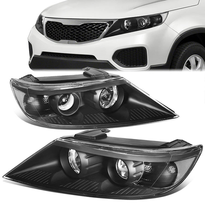 FAROS 11-13 KIA SORENTO - OE STYLE - H11 LOW BEAM / H1 HIGH BEAM / 2357A TURN SIGNAL - BLACK HOUSING / CLEAR CORNER