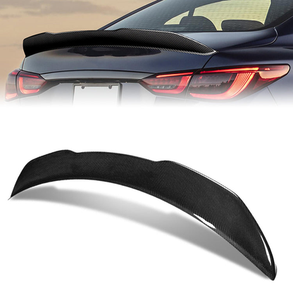 SPOILER CAR TRUNK SPOILER  - 14-22 INFINITI Q50 - CARBON FIBER BLACK