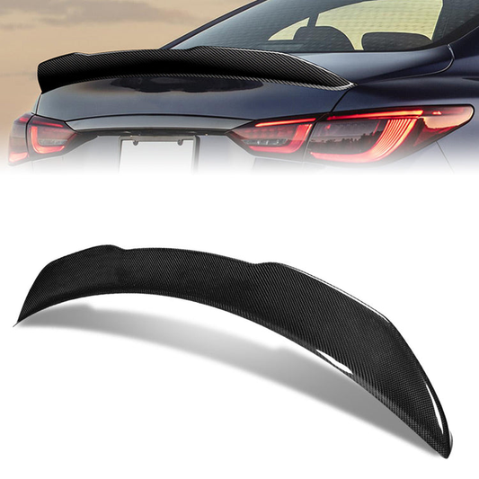 SPOILER CAR TRUNK SPOILER  - 14-22 INFINITI Q50 - CARBON FIBER BLACK