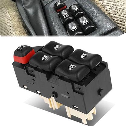 INTERRUPTOR ELEVADOR ELECTRICO 00-05 CHEVY CAVALIER, PONTIAC SUNFIRE - FITS 4-DR MODELS - DRIVER SIDE - BLACK
