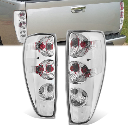 FAROS TRASEROS 04-12 CHEVY COLORADO, GMC CANYON,CHROME/CLEAR LENS,WITH RED BULB,NO WIRE