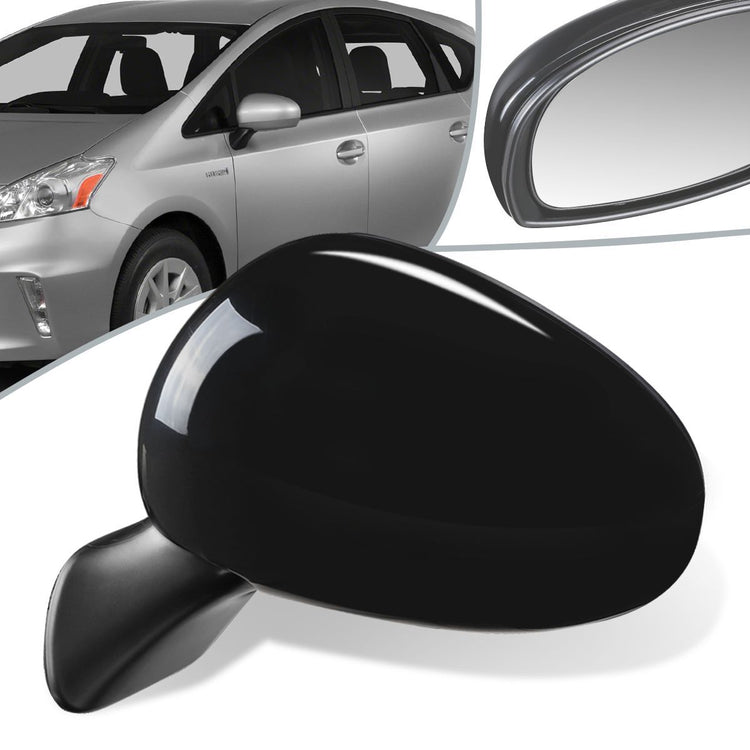 RETROVISOR MIRROR - OEM - 12-17 TOYOTA PRIUS V - POWERED - PAINTABLE - BLACK - LEFT