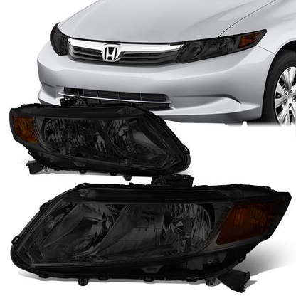FAROS 12-15 HONDA CIVIC - 9006 LOW BEAM / 9005 HIGH BEAM - SMOKE HOUSING / AMBER CORNER