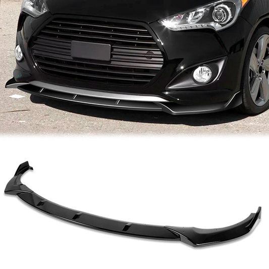 LIP FRONTAL 13-17 HYUNDAI VELOSTER TURBO - REQUIRES DRILLING BUMPER FOR INSTALLATION - 3PC - PAINTED GLOSS BLACK