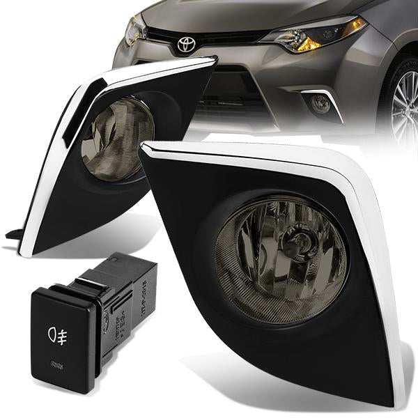 FAROS DE NIEBLA 14-16 TOYOTA COROLLA 4-DOOR - W/ SWITCH - H16 BULB - SMOKE
