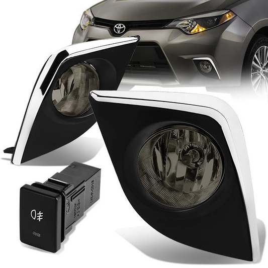 FAROS DE NIEBLA 14-16 TOYOTA COROLLA 4-DOOR - W/ SWITCH - H16 BULB - SMOKE