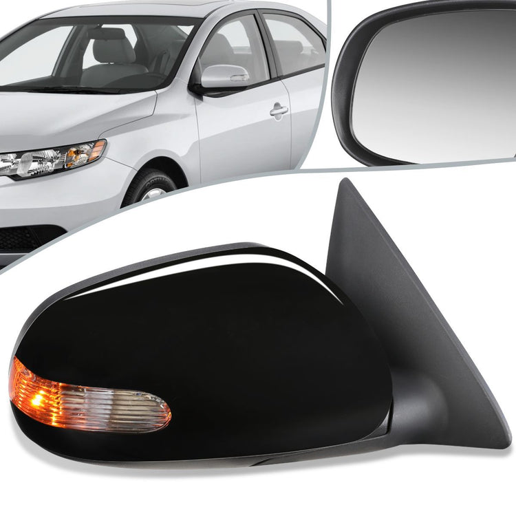 RETROVISOR MIRROR - OEM - 10-13 KIA FORTE KOUP - POWERED - HEATED - TEXTURED - BLACK - RIGHT