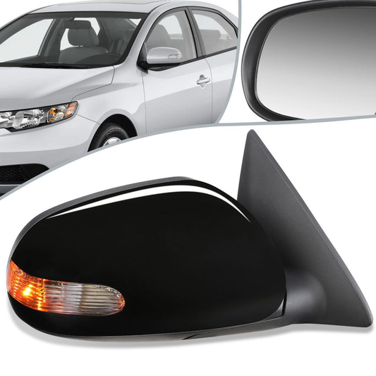 RETROVISOR MIRROR - OEM - 10-13 KIA FORTE KOUP - POWERED - HEATED - TEXTURED - BLACK - RIGHT