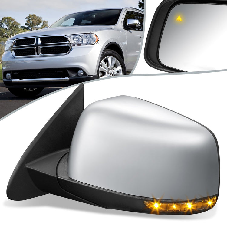 RETROVISOR MIRROR - OEM - 11-13 DODGE DURANGO - POWERED - HEATED - WITH SIGNAL - W/ MEMORY - W/ BSD - W/ FOLDING - W/O DIMMER - W/ CHROME COVER - LEFT