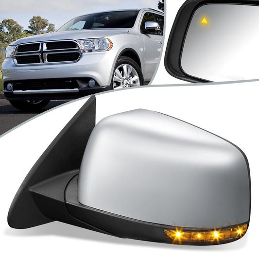 RETROVISOR MIRROR - OEM - 11-13 DODGE DURANGO - POWERED - HEATED - WITH SIGNAL - W/ MEMORY - W/ BSD - W/ FOLDING - W/O DIMMER - W/ CHROME COVER - LEFT