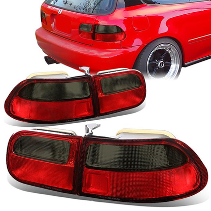 FAROS TRASEROS 92-95 HONDA CIVIC 2/3-DOOR - RED / SMOKE
