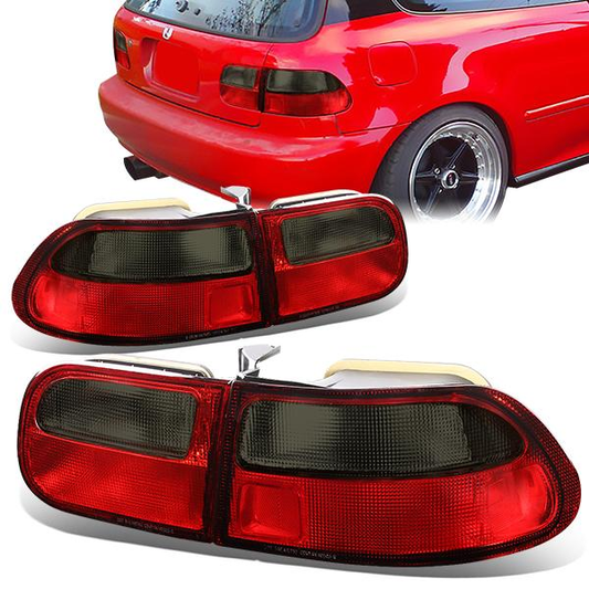 FAROS TRASEROS 92-95 HONDA CIVIC 2/3-DOOR - RED / SMOKE