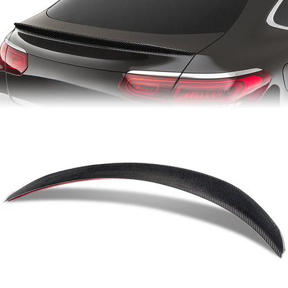 SPOILER CAR TRUNK SPOILER - 17-21 MERCEDES-BENZ GLC43 AMG / 21 MERCEDES-BENZ GLC63 AMG / 21 MERCEDES-BENZ GLC63 AMG S / 16-21 MERCEDES-BENZ GLC300 / 17-18 MERCEDES-BENZ GLC300 - CARBON FIBER BLACK