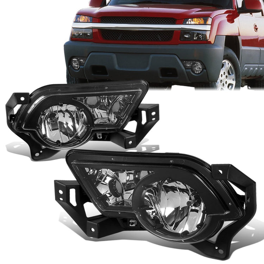 FAROS DE NIEBLA 02-06 CHEVY AVALANCHE 1500, 2500 - FITS MODELS WITH BODY CLADDING ONLY - NO SWITCH - CHROME / CLEAR