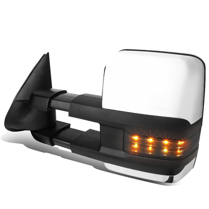 RETROVISORES EXTENDIBLES TOWING MIRROR - 03-06 CHEVY SILVERADO, GMC SIERRA, CHEVY TAHOE, CHEVY SUBURBAN, GMC YUKON, CADILLAC ESCALADE, CHEVY AVALANCHE / 2007 CHEVY SILVERADO CLASSIC, GMC SIERRA CLASSIC - LEFT - POWERED W/ HEATED - LED SMOKE SIGNAL -