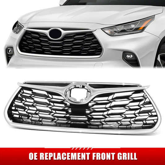 PARRILLA GRILLE - TY HILANDR 20-ON/ GRILLE ASS'Y 20-22/ PAINTED BLACK/ W/CHROME MOULDING/ W/O CAMERA H./(HYBRID LIMITED)//PARTS.NO,TO1200456//OEM NO,531010E370