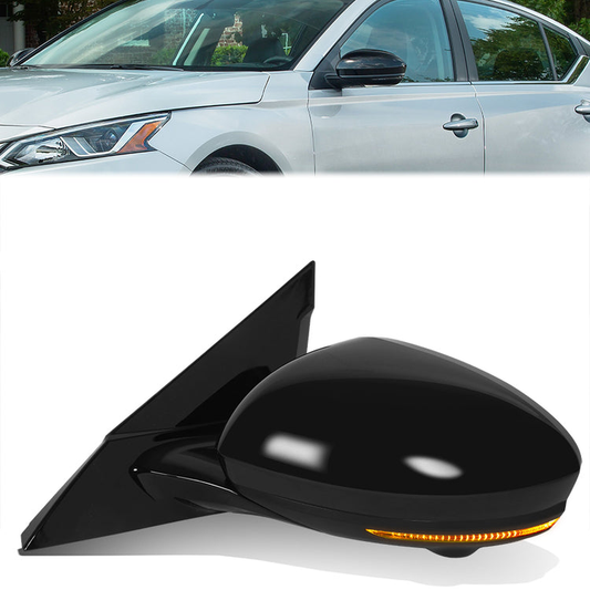 RETROVISOR MIRROR - OE STYLE - NISSAN ALTIMA 23-24 - WITH POWER WITH HEATED WITH SIGNAL - DRIVER SIDE - PAINT TO MATCH - BLACK