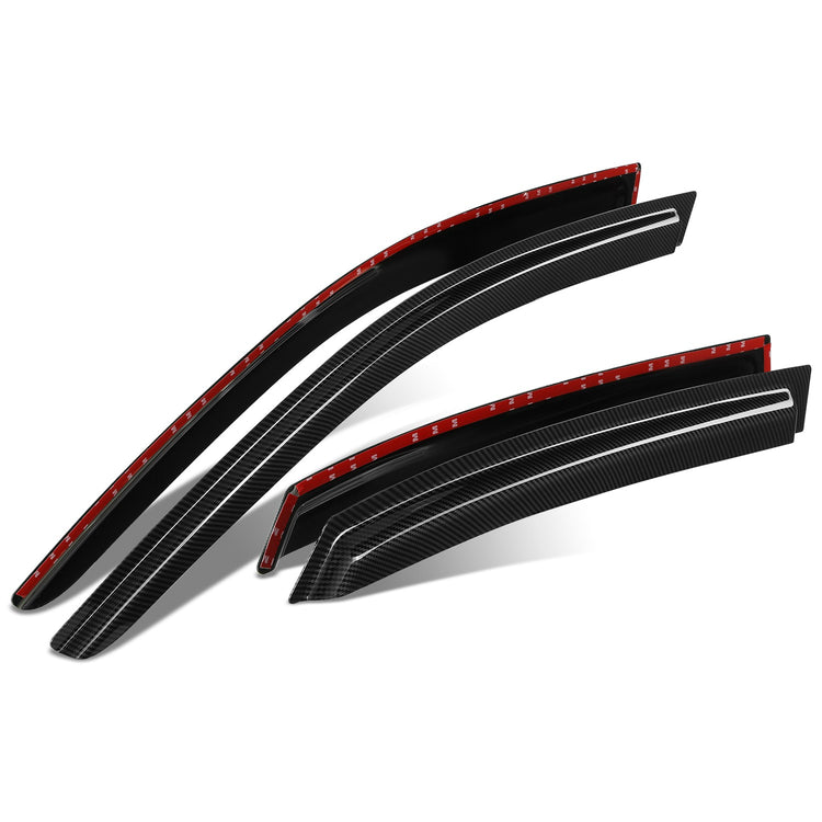 PROTECTOR DE VENTANA WINDOW VISORS - 02-08 AUDI A4 / 02-08 AUDI S4 / 07-08 AUDI RS4 - EXCLUDES CONVERTIBLE ONLY - CARBON FIBER PATTERN STYLING - 4PCS - BLACK