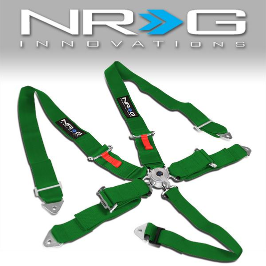 CINTURON RACING 6 POINT - CAM LOCK - GREEN