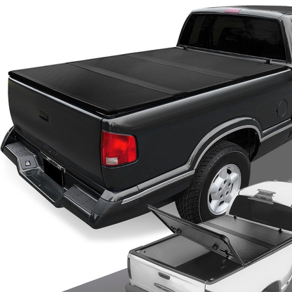 TAPADERA DE CAJUELA TONNEAU COVER - HARD TRI-FOLD - 94-03 CHEVY S10, GMC SONOMA / 96-00 ISUZU HOMBRE - FITS 6FT FLEETSIDE / STYLESIDE BED MODELS ONLY